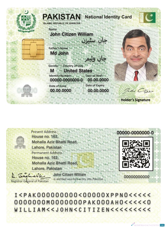 Download Pakistan ID Photoshop template